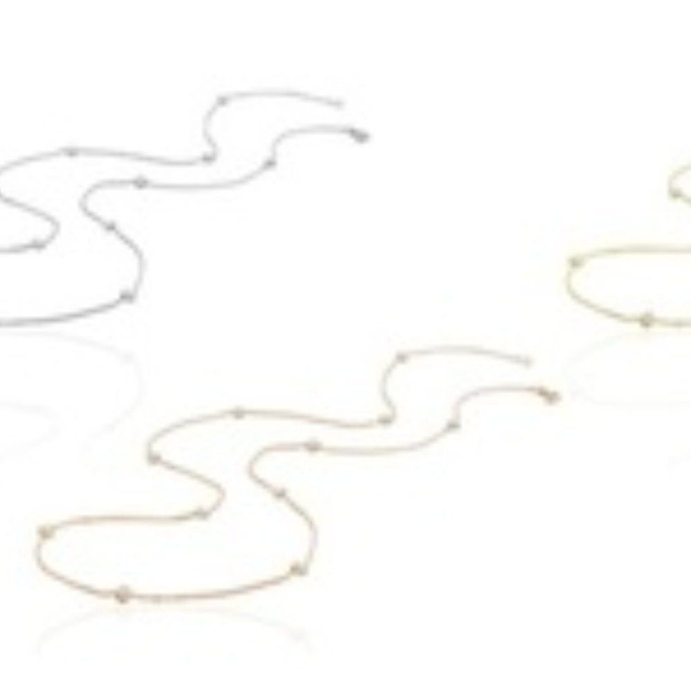 𝅺anglique Paris Station Necklace with Swarovski Crystal 24" - Goldtone